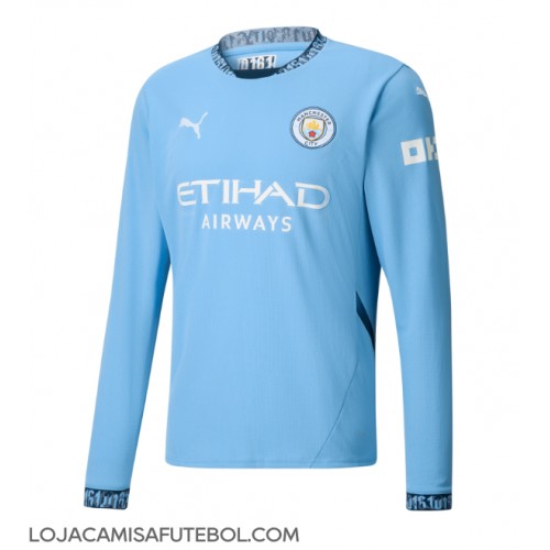 Camisa de Futebol Manchester City Equipamento Principal 2024-25 Manga Comprida